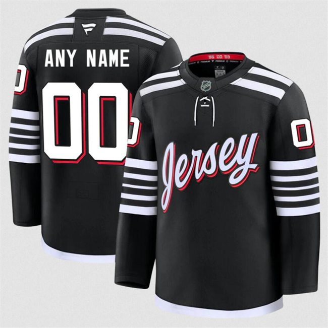 Men's New Jersey Devils Active Player Custom Black 2024-25 Alternate Stitched Hockey Jersey